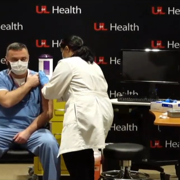 Dr. Jason Smith gets COVID shot